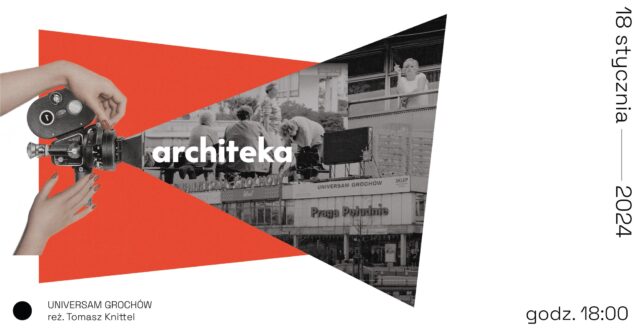 Grafika w formie kolażu przedstawiająca starą kamerę filmową i kadr z filmu.